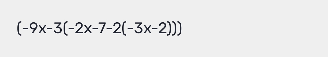 (-9x-3(-2x-7-2(-3x-2)))