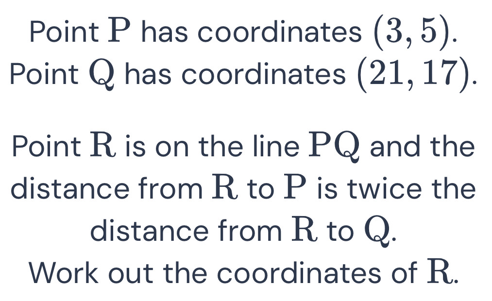 Solved: Point P has coordinates (3,5). Point Q has coordinates (21,17 ...