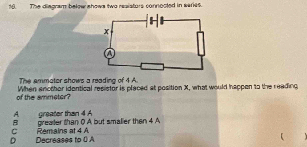 Solved: The diagram below shows two resistors connected in series. The ...