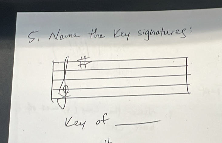 Name the Key signatures: 
Key of_