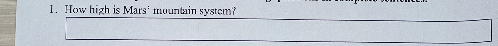 How high is Mars’ mountain system?
