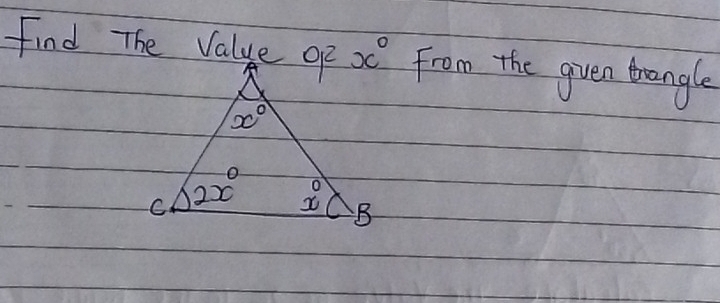 find The Value of From the given trangle