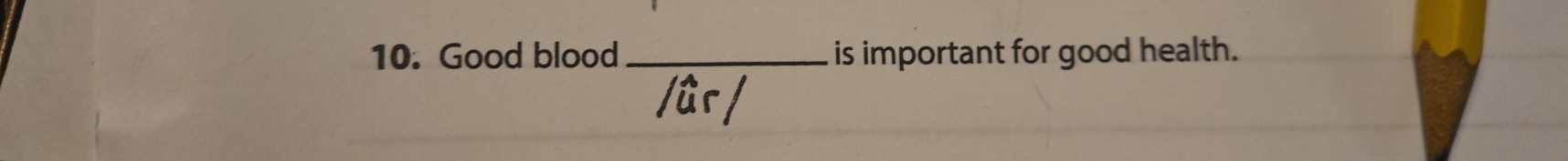 Good blood _is important for good health. 
/ûr /