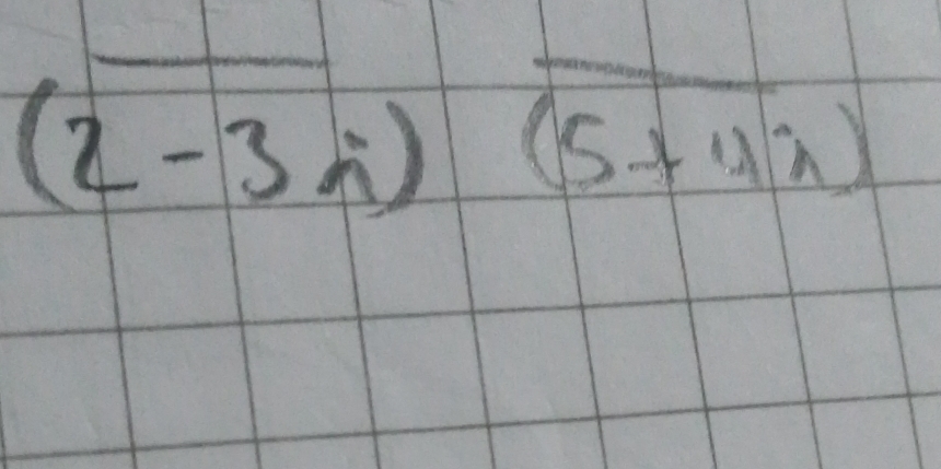 (2-3i)(5+4i)