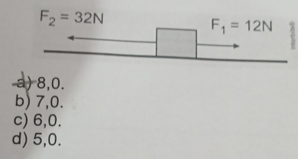 F_2=32N
-a) 8,0.
b) 7,0.
c) 6,0.
d) 5,0.