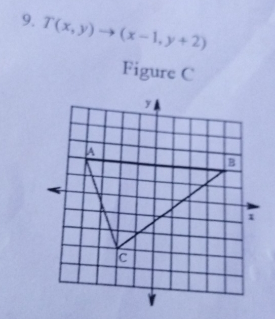 T(x,y)to (x-1,y+2)
Figure C