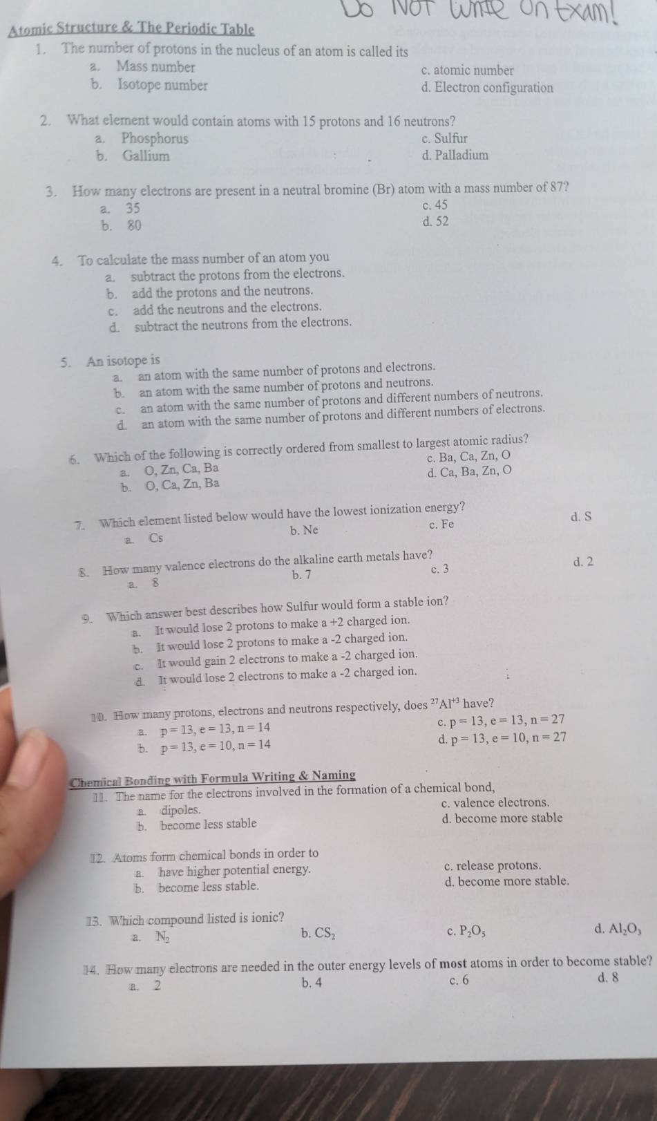 Solved: Atomic Structure & The Periodic Table 1. The number of protons ...