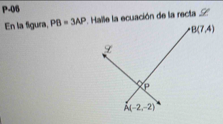 P-08
En la figura, PB=3AP. Halle la ecuación de la recta S