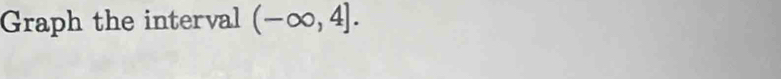 Graph the interval (-∈fty ,4].