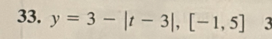 y=3-|t-3|, [-1,5] 3