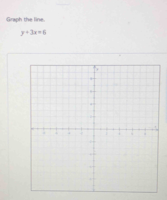 Graph the line.
y+3x=6