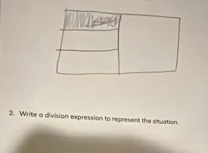 Write a division expression to represent the situation.