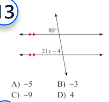 A) −5 B) -3
C) -9 D) 4