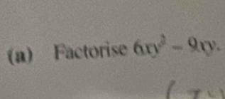 Factorise 6xy^2-9xy.