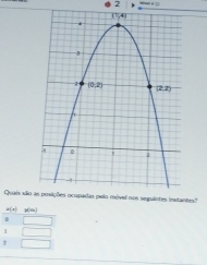 Quai xãio el nos seguintes instantes?
2(4) M=
0