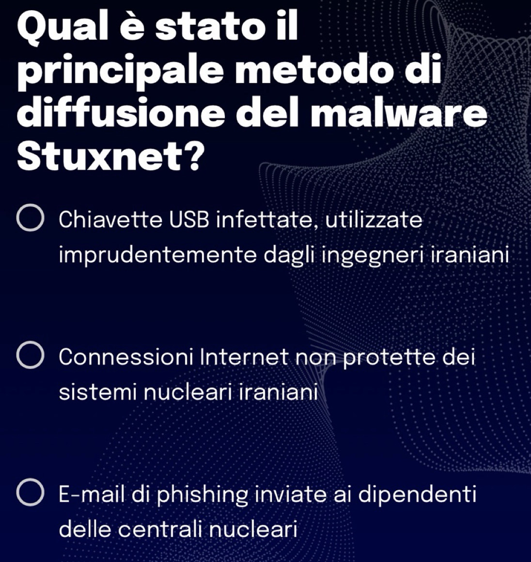 Risolto:Qual è stato il principale metodo di diffusione del malware ...