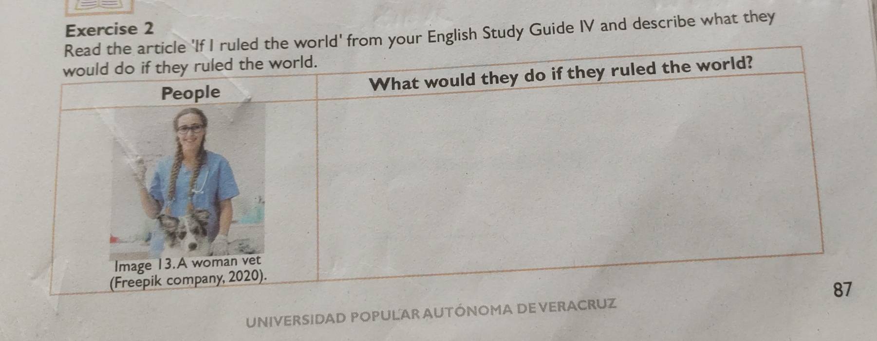 your English Study Guide IV and describe what they 
UNIVERSIDAD POPULAR AUTÓNOMA DE VERAC