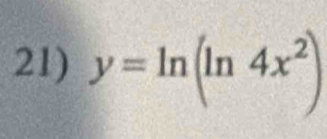 y=ln (ln 4x^2)