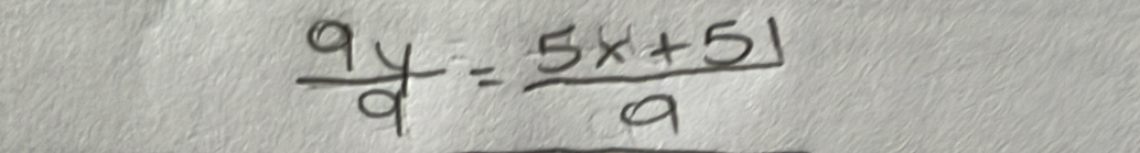  9y/9 = (5x+51)/9 