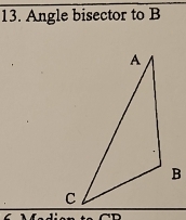 Angle bisector to B