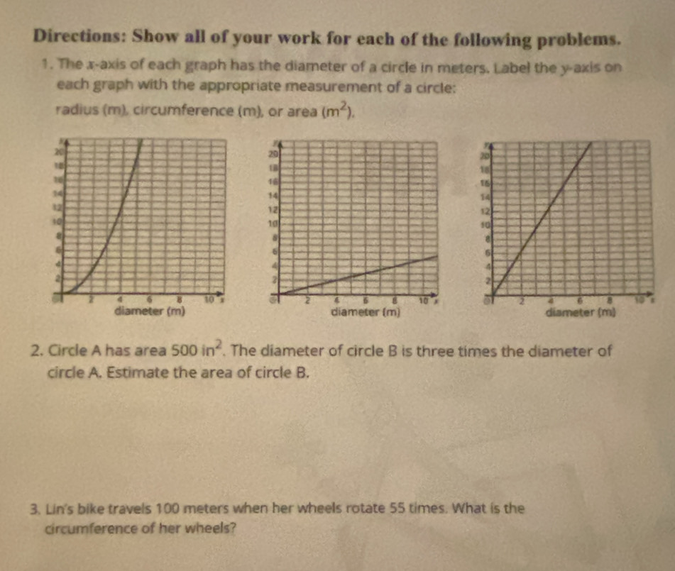 Solved: Directions: Show all of your work for each of the following ...