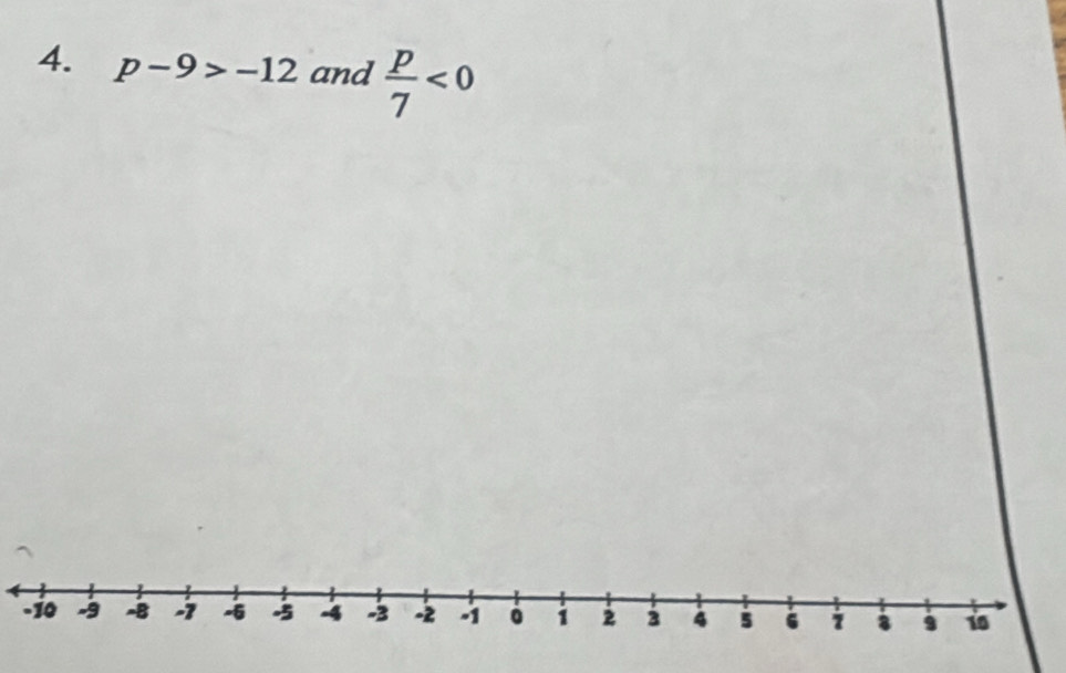 p-9>-12 and  p/7 <0</tex>