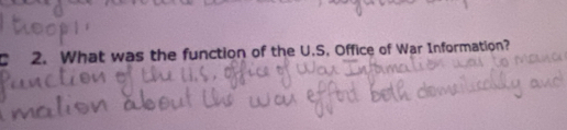 What was the function of the U.S. Office of War Information?