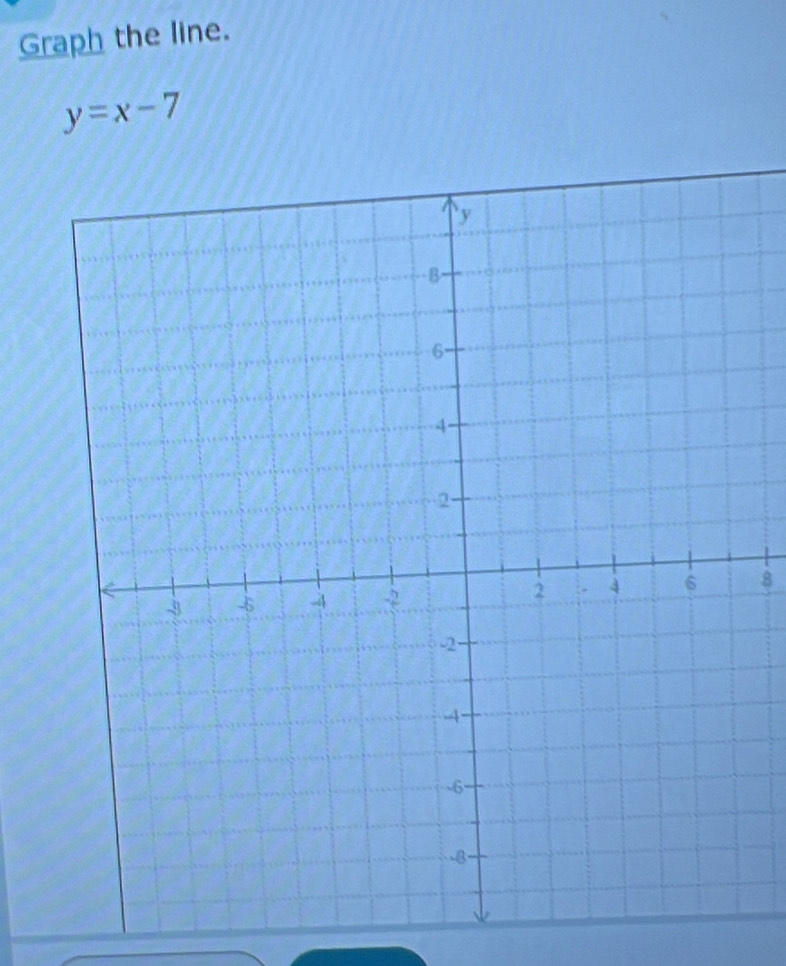 Graph the line.
y=x-7
8