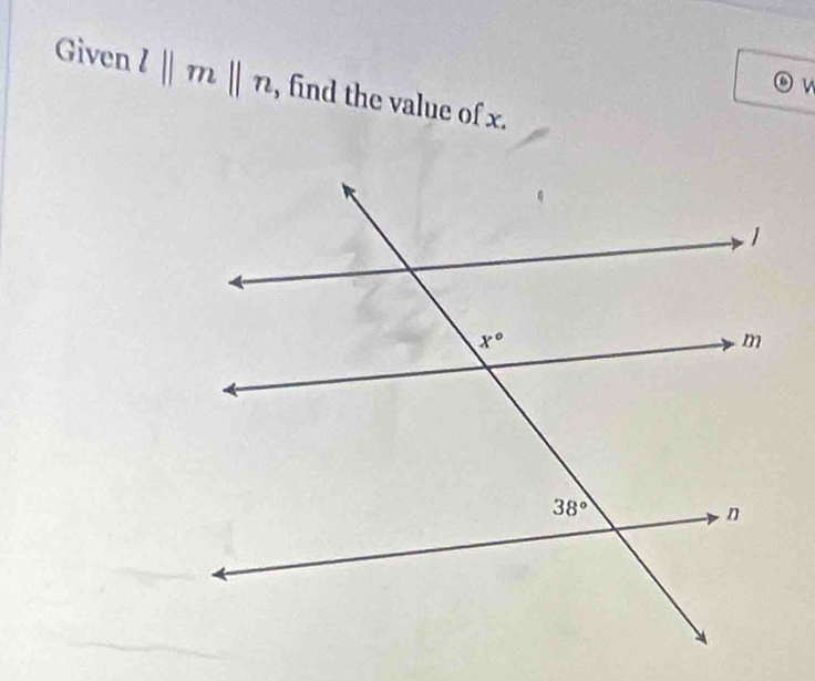 Given l||m||n , find the value of x.
6