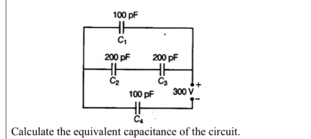 Calculate the equivalent capacitance of the circuit.