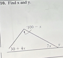 Find x and y.