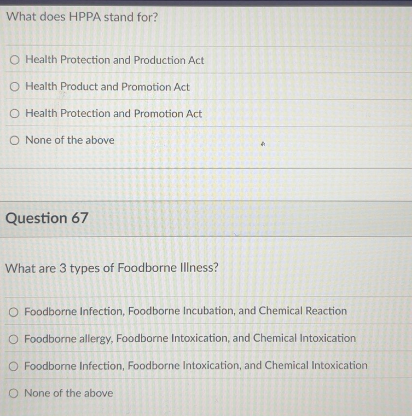 Solved: What does HPPA stand for? Health Protection and Production Act ...