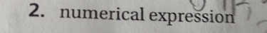 numerical expression