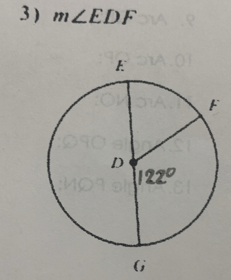 3 ) m∠ EDF