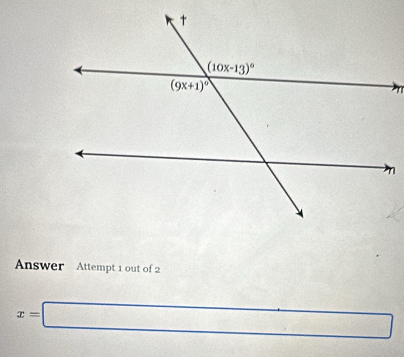 Answer Attempt 1 out of 2
x=□ x= 5/6 