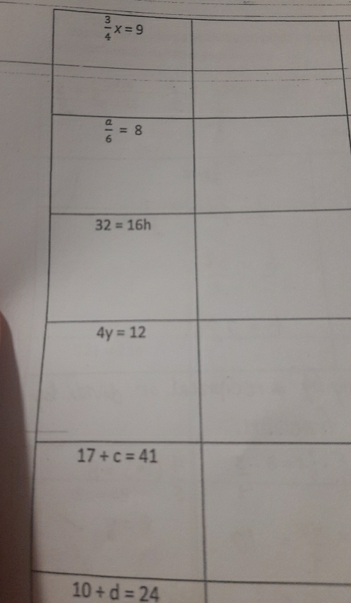  3/4 x=9
10+d=24