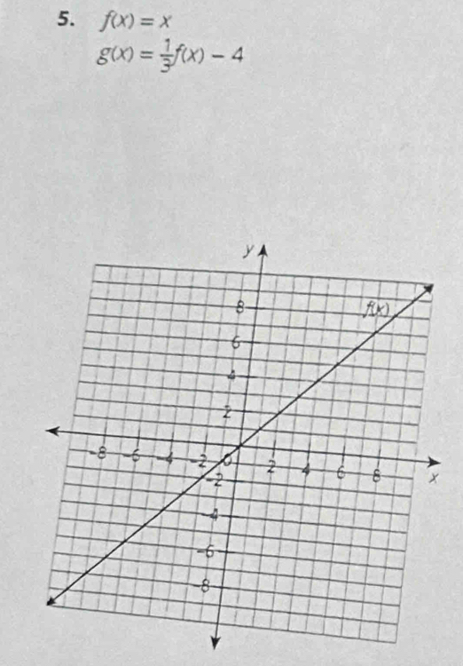 f(x)=x
g(x)= 1/3 f(x)-4