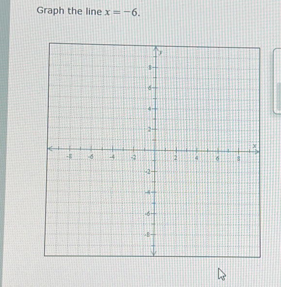 Graph the line x=-6.