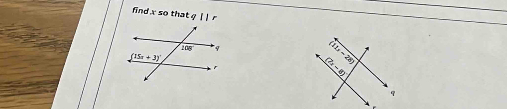 find x so that q||t