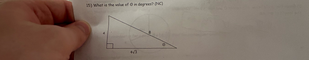 What is the value of  in degrees? (NC)