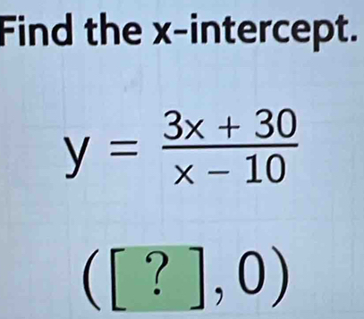 Find the x-intercept.
([?],0)