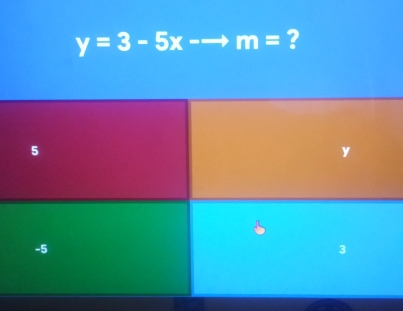 y=3-5x-to m= ?