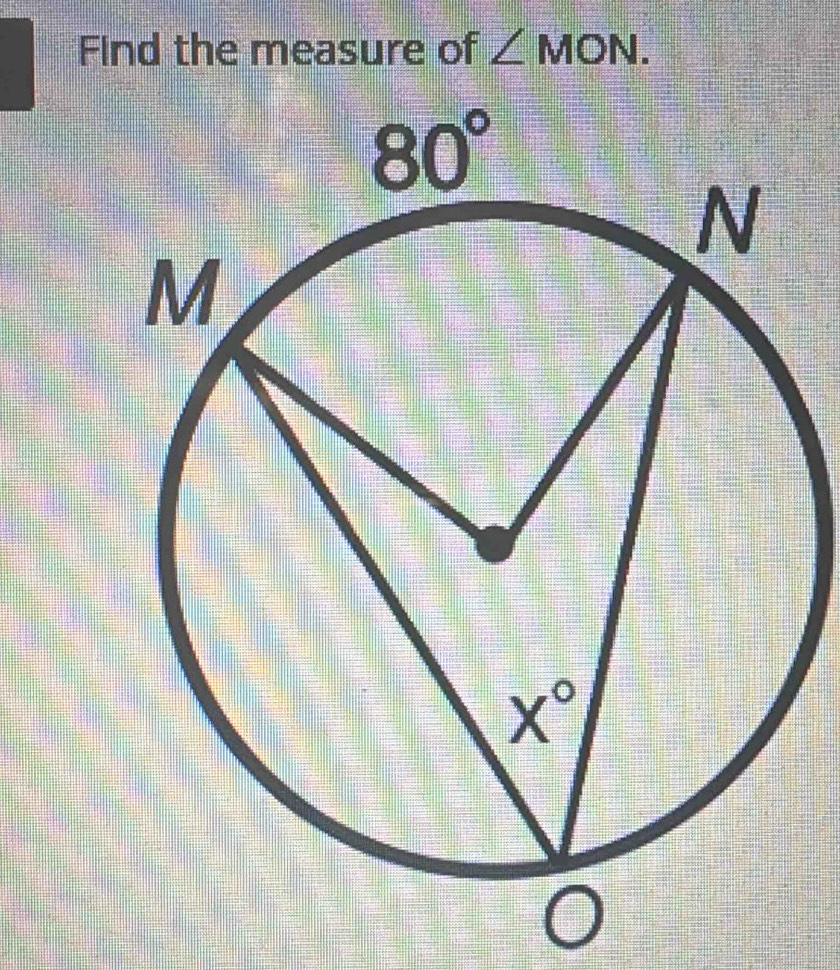 Find the measure of ∠ MON.