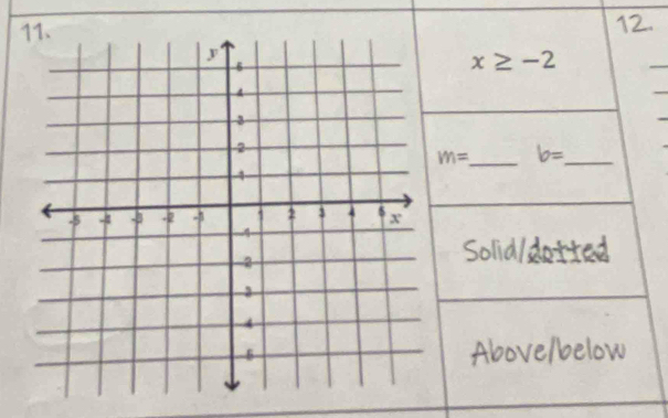 x≥ -2
m= _ b= _