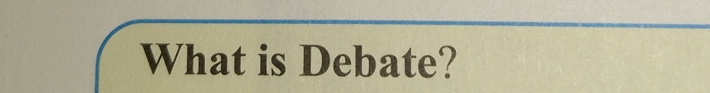 What is Debate?