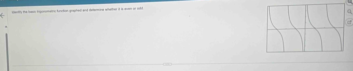 ldentify the basic trigonometric function graphed and determine whether it is even or odd 
a