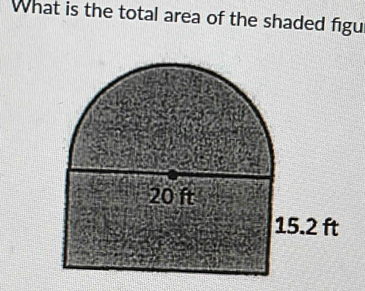 What is the total area of the shaded figu