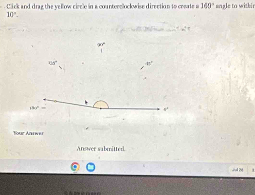 Solved: Click and drag the yellow circle in a counterclockwise ...