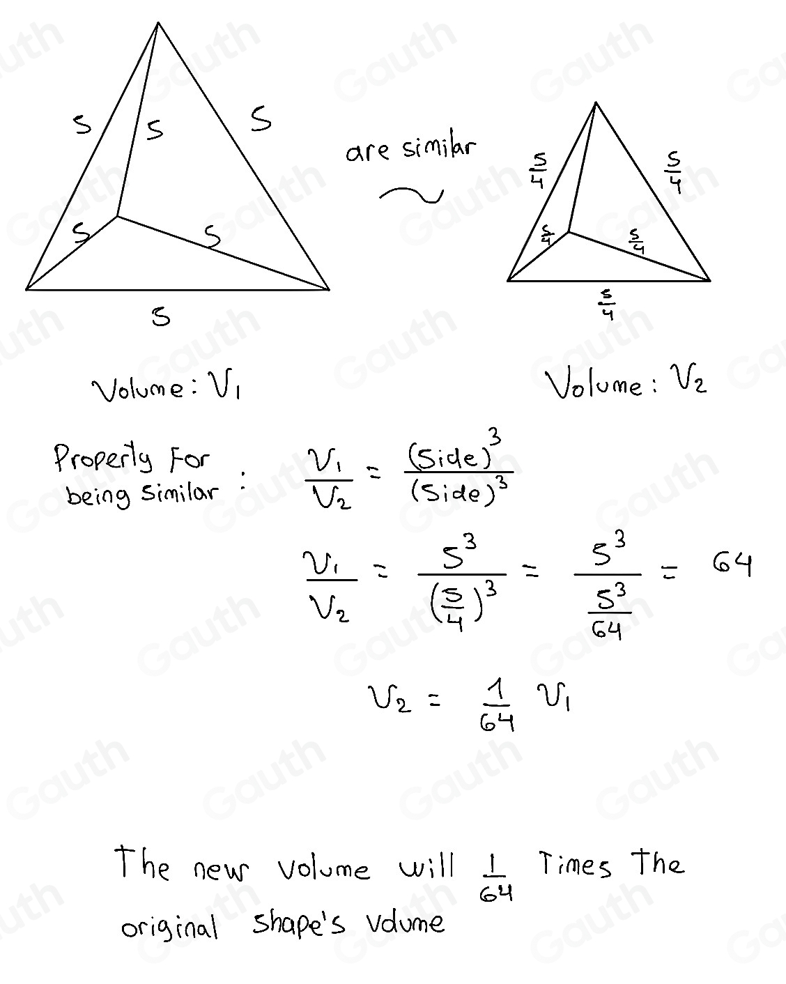 Solved: A triangular pyramid has sides each of length s. A new ...
