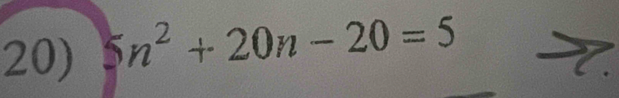 5n^2+20n-20=5